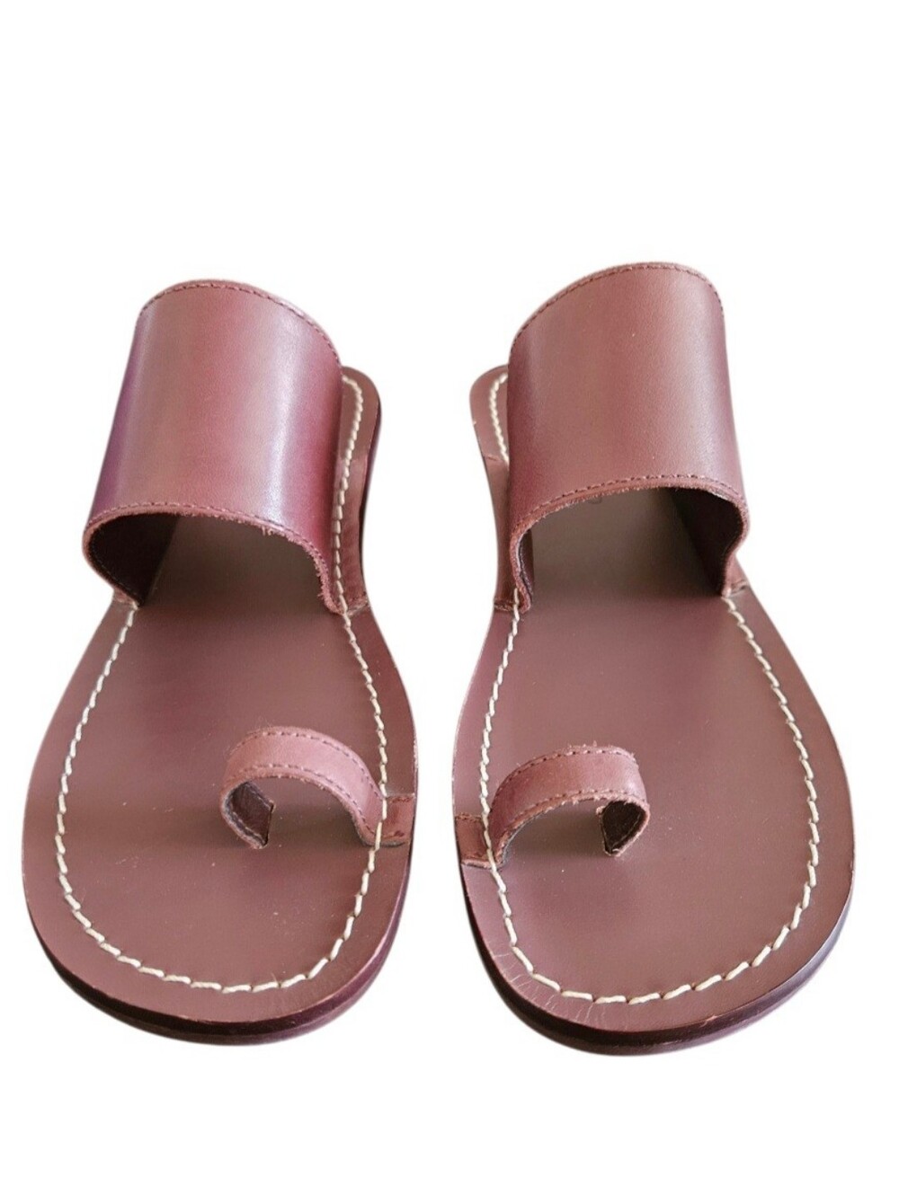 Lucky Brand Maeri Toe-Ring Leather Boho Sandal Maroon Size 8 NEW